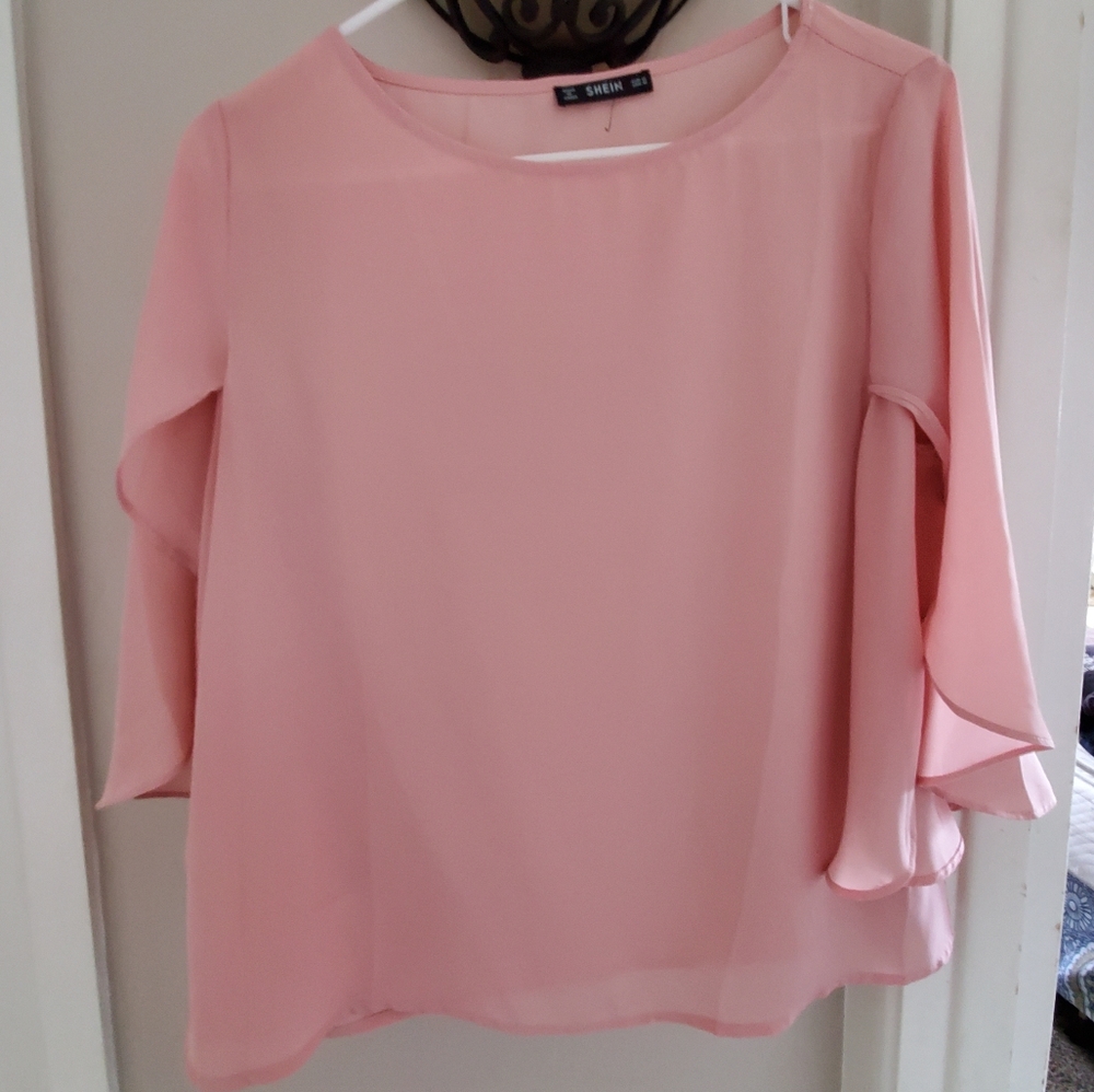 Butterfly sleeve sheer top
